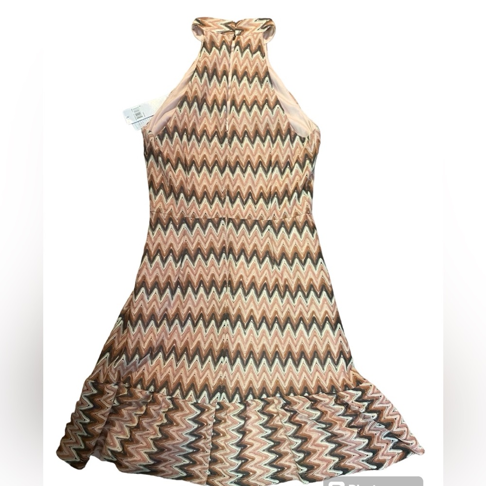 Donna Morgan Retro Maggy Chevron Stripe Zig Zag Print Sleeveless Dress, Sz 8 NWT - Picture 10 of 15